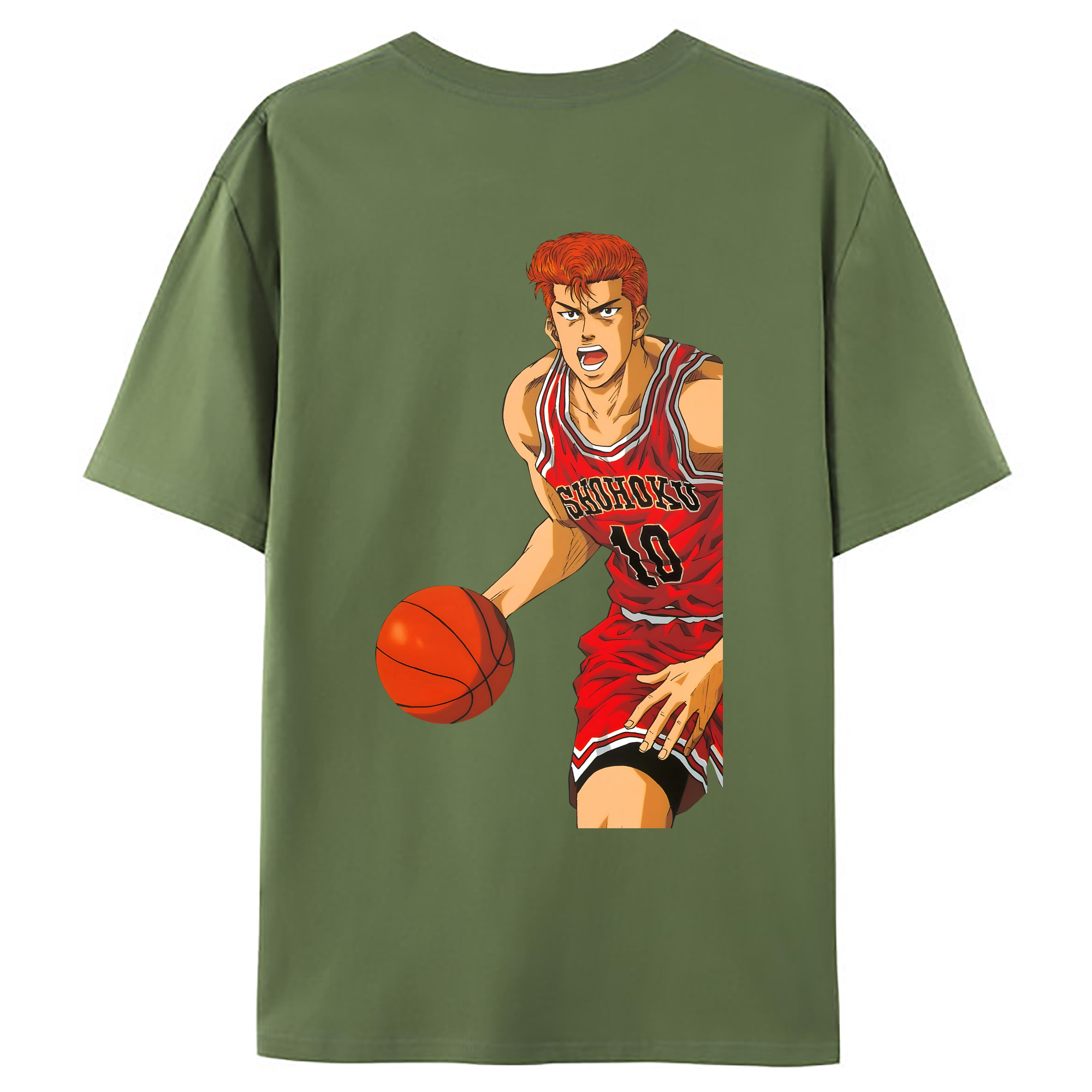 （画像用） SLAM DUNK／スラムダンク 綿100％ メンズ半袖Tシャツ（バックプリント） 通気性